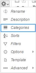 Changing Sorts To modify the sort criteria of a report, select 'Sorts' in the Toolbar drop-down menu.