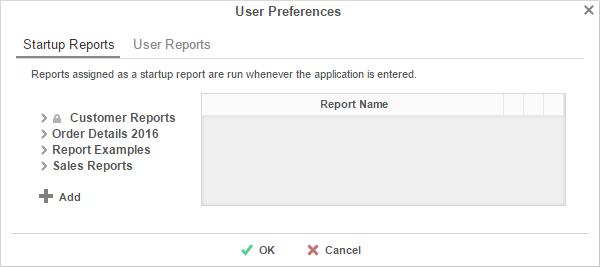 Other User Preferences If given permission by your administrator, the User Preferences button will appear in the top right corner.