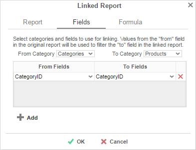 Using the Fields tab, you can specify which fields to link in order to map different fields with similar content. (E.g. {Categories.