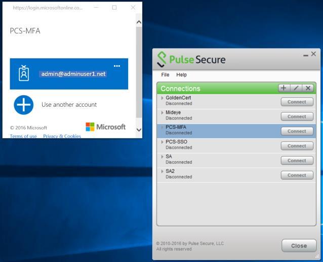 Pulse Secure Client Windows 10 using Pulse Secure Client for Windows 5.2.
