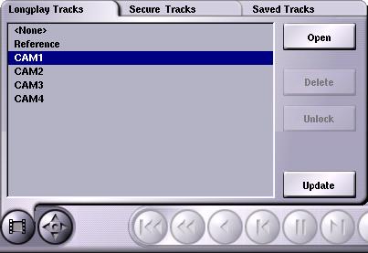 The latest image in the LP track of the corresponding camera will be displayed. Selecting a Track in the Select Track Panel Every track type can be selected for recording in the Select track panel.