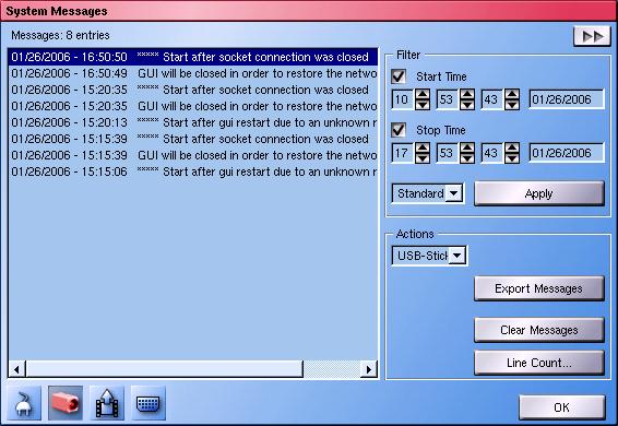 12.4 Exporting System Messages The system messages displayed in the Messages list can be exported to an USB stick.