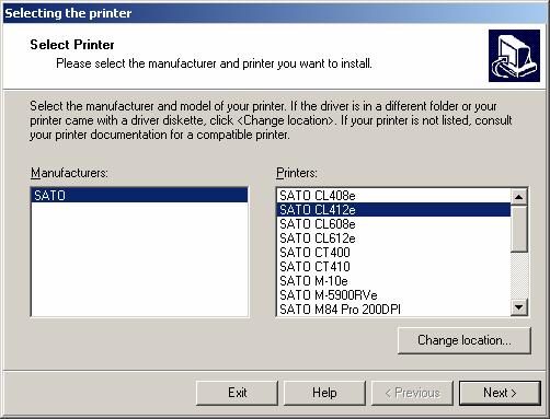 Select the desired Printer and click < NEXT > button.