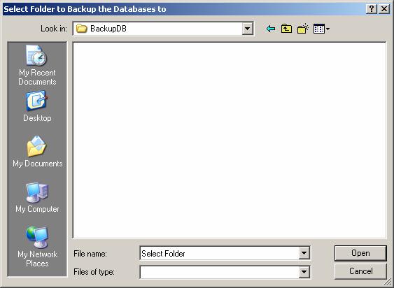 If yes, A dialog box will appear to prompt user to restore databases from a destination device/folder.