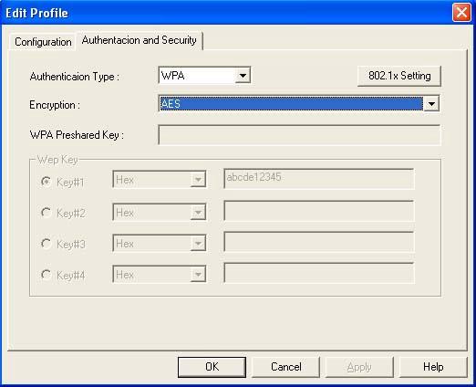 C. WPA 1. Select Authentication type: WPA 2.