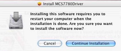 A message window pops up informing that the system