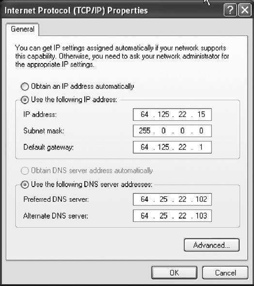Manually Configuring Network Settings Manually Configuring Network Settings in Windows 2000, NT, or XP 1. Click Start, Settings, then Control Panel. 2. Double-click on the Network and dial-up connections icon (Windows 2000) or the Network icon (Windows XP).