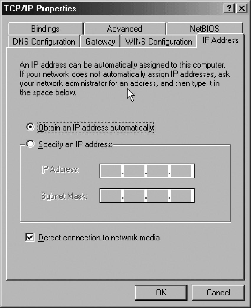 Manually Configuring Network Settings Manually Configuring Network Settings in Windows 98 or Me 1. Right-click on My Network Neighborhood and select Properties from the drop-down menu. 2.