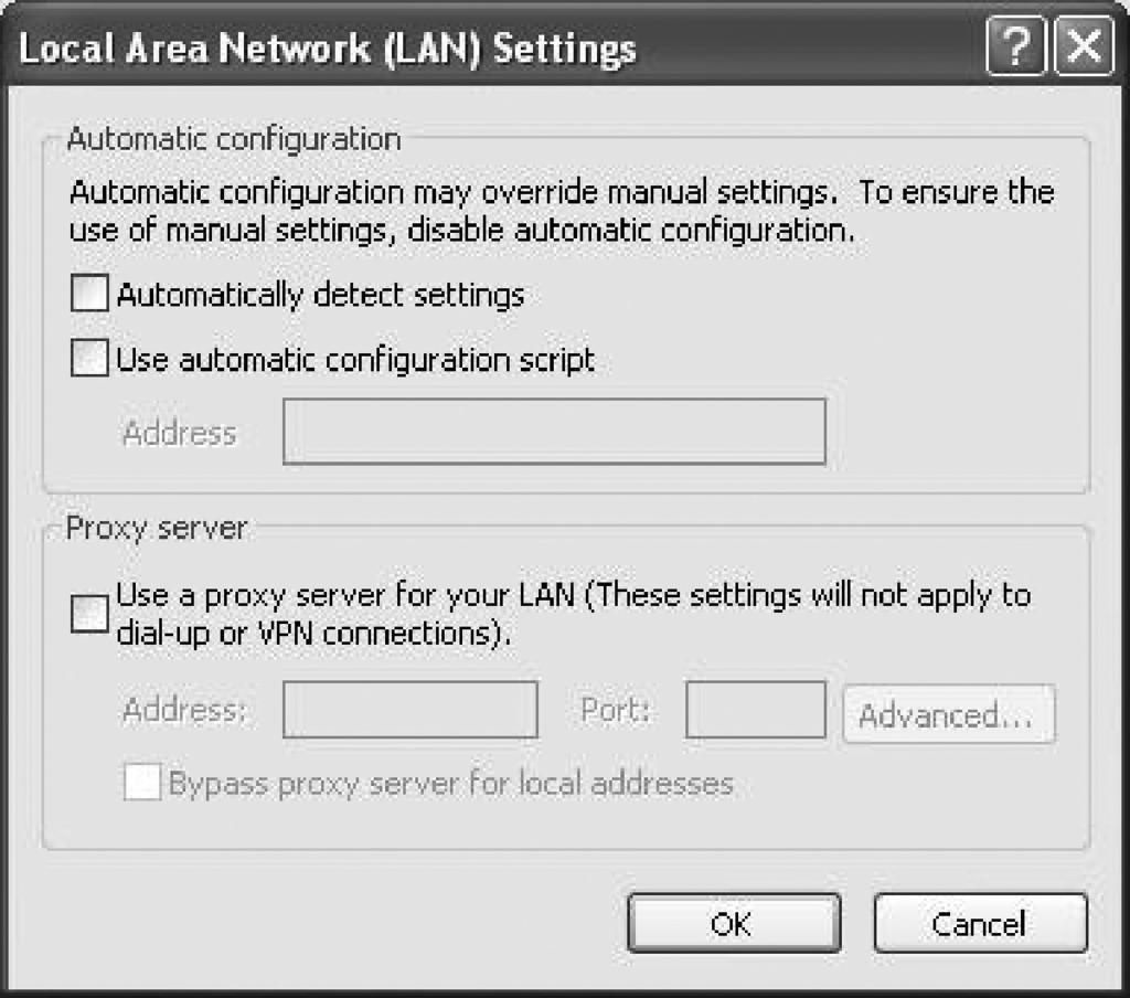 Recommended Web Browser Settings 3. Under the Internet Options screen, click on Connections and select LAN Settings. 4.