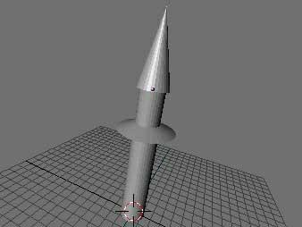 Now I will work from the bottom of the cone and extrude the rest of the tower out of it - this uses the same technique as the previous step.