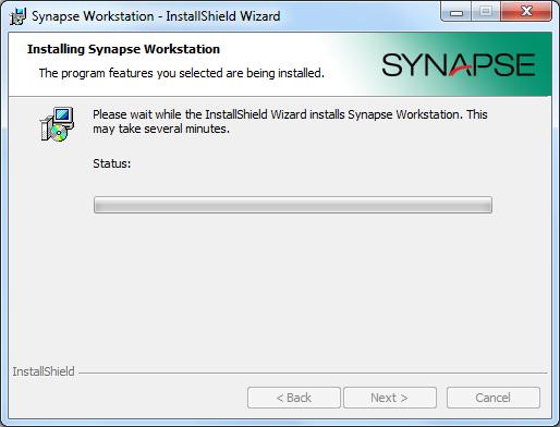 When the Synapse installation is completed, the following window appears.