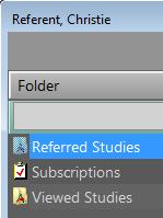 If you want to quickly see your referred exams, double left click on the folder of your name (Referent, Christie in this example) and double left