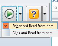 Read From Here this tool does exactly what it says, click anywhere on the screen and then click on the Read from Here button.