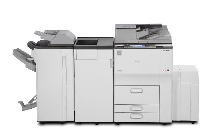 Multifunction B&W Aficio SP 5200S/ SP 5210SF/SP 5210SR Series Copy/print speed of 47-ppm (SP 5200S) or 52-ppm (SP 5210SF/ SP 5210SR) Standard copy/print/color scan & optional fax on SP 5200S/SP