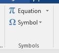 2. Select the Insert tab, and from the Symbols group, select Symbol drop-down