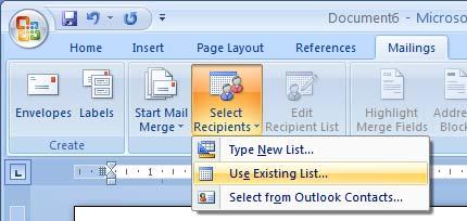 ECDL Module Three - Page 117 The Select Data Source dialog box will be displayed, which by default may display the