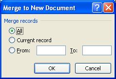 In this case we will merge the data to a new document. To do this click on the Edit Individual Document command.
