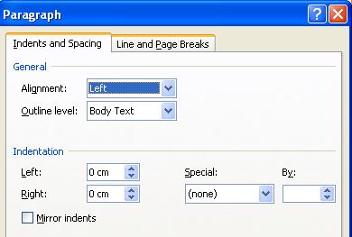 This will display the Paragraph dialog box. You can use the dialog box to set exact left or right indents.