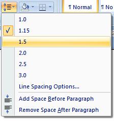 NOTE: Do not confuse adjusting line spacing within a paragraph with adjusting the spacing between each paragraph.