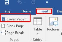 WORD 2016 FOUNDATION Page 101 Save your changes and close the document. Cover pages This feature inserts a professional looking front cover page into your document. Open a document called Cover page.