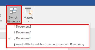 WORD 2016 FOUNDATION Page 150 Tiling or cascading documents on your screen You can arrange multiple documents on the screen.