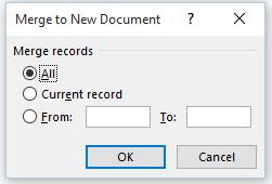 WORD 2016 FOUNDATION Page 164 Click on the OK button to merge all the print records. A new document will be created containing your mail merged letters.