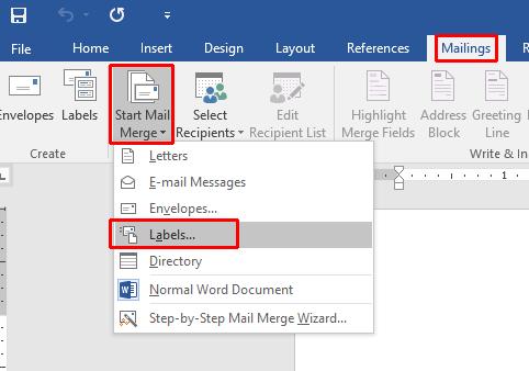 WORD 2016 FOUNDATION Page 167 Click on the Start Mail Merge button, and from the list displayed