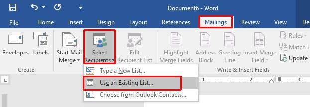 WORD 2016 FOUNDATION Page 169 The Select Data Source dialog box will be displayed.