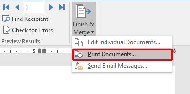 If you simply wished to print the merged labels you could click on the Print Document