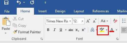 WORD 2016 FOUNDATION Page 51 To change the highlighting color, click on the down arrow to the right of this icon.
