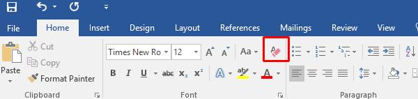 WORD 2016 FOUNDATION Page 53 Removing formatting This feature can be very useful if you get yourself into a mess with your formatting, or if you receive a document from someone else that has been