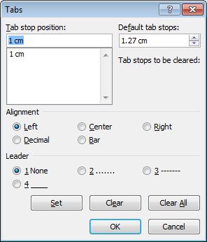 WORD 2010 FOUNDATION Page 88 Try deleting one of your tab stops by dragging it off the Ruler. Use the Undo key to reverse this deletion.