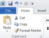 Page 43 The Clipboard Using the Clipboard When using Microsoft Word you will find the Cut, Copy and Paste icons under