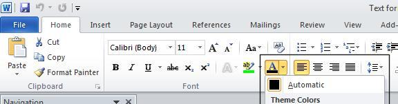 Font color You can apply different colors to your text which can add impact to your documents if you are going to print them using a color printer.