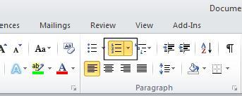 Applying numbering a list Microsoft Word can automatically number a list for you.