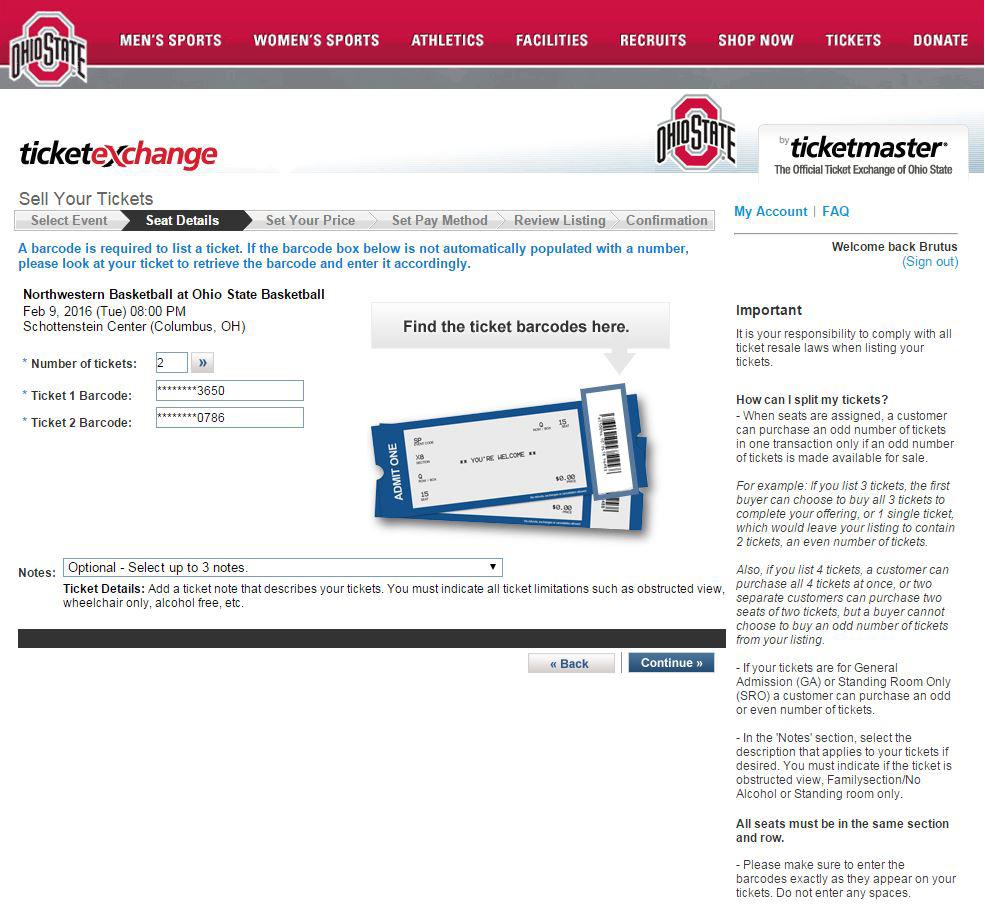POSTING YOUR TICKETS FOR SALE THROUGH OHIO STATE TICKET EXCHANGE Visit go.osu.