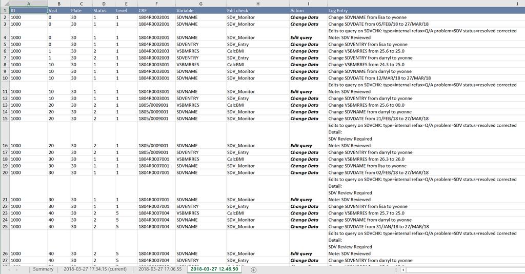BATCH EDITS VIEW Export Batch Output to Excel Separate columns for each component to allow for