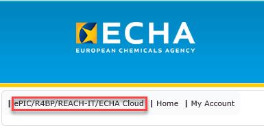 19 ECHA Accounts Manual To access an ECHA application, users can select the epic/r4bp/reach-it/echa Cloud link under the ECHA banner (Figure 15: epic/r4bp/reach-it/eca Cloud Services link).