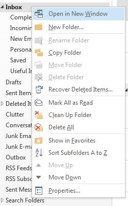 Creating Folders 1. Right-click on Inbox 2. Click New Folder 3. Type the name of the new folder 4.