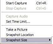 9. Select Capture > Tack a Picture, or press bottom SNAP or click icon to take a photo.