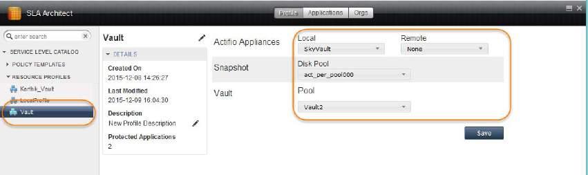 5. From the Remote drop down menu select either: o o o A remote Actifio appliance to which data will be replicated.