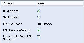 5.3 USB_Config_Descriptors Details of the USB device power requirements/usb Remote wakeup/pull down IO Pins in USB Suspend can be set in the USB_Config_Descriptors.