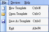 4.2 Modify an Existing EEPROM Template To modify an existing EEPROM template, click on the "Open Template" button on the toolbar Or select, "Open Template" from the "File" menu.