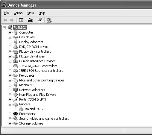 The [Device Manager] appears. 4 At the [View] menu, click [Show hidden devices]. 5 In the list, find [Printers] or [Other devices], then double-click it.