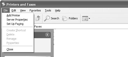 3 Windows XP From the [Start] menu, click [Control Panel]. Click [Printers and Other Hardware], then click [Printers and Faxes].