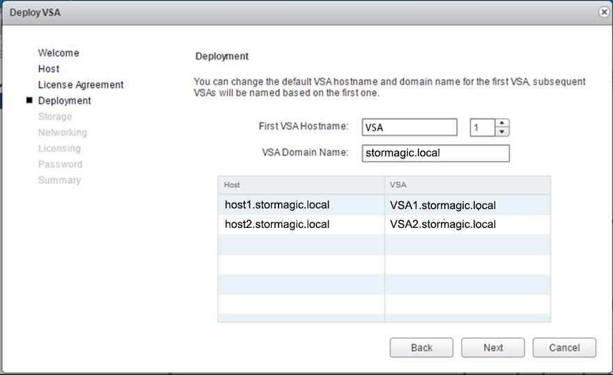 SvSAN 6: Management Multiple VSA GUI deployment Deploy multiple VSAs through a single wizard Incremental naming and IP addressing Auto PowerShell script generation Deploy VSAs through a