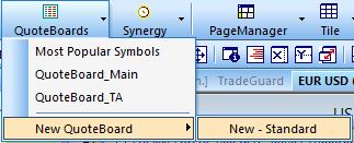 To display a Chart, just click on the symbol: Right-click on a symbol to review what other actions can be taken: Placing orders