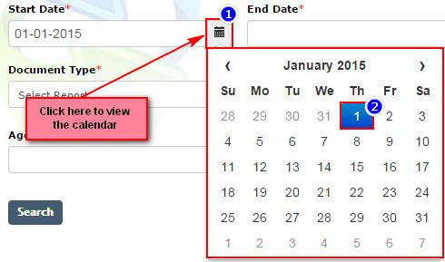 Click on the preferred start date Choose the end date as in step i and ii above Note:
