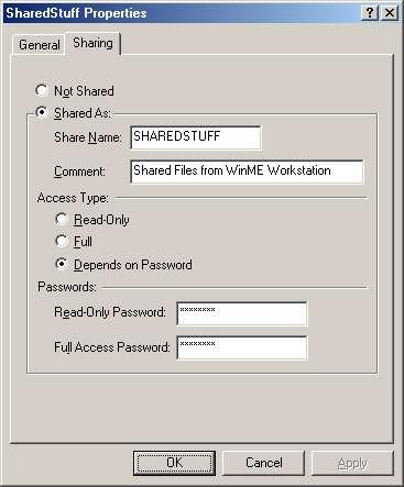 168 Linux Transfer for Windows Network Admins Figure 13. Setting up a peer-to-peer share in a Workgroup.