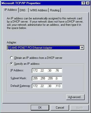 170 Linux Transfer for Windows Network Admins Figure 15. Configuring IP settings.